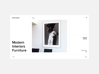 Modern Interior minimal monocrome ui website