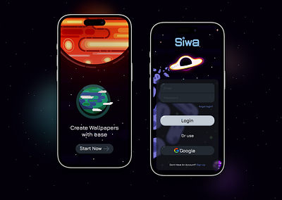 Mobile App - Login | Space Wallpaper Creator android app login create account dark mode design graphic design illustration interface ios login minimal mobile mobile app mobile login modern modern login space top mobile app uiux wallpaper