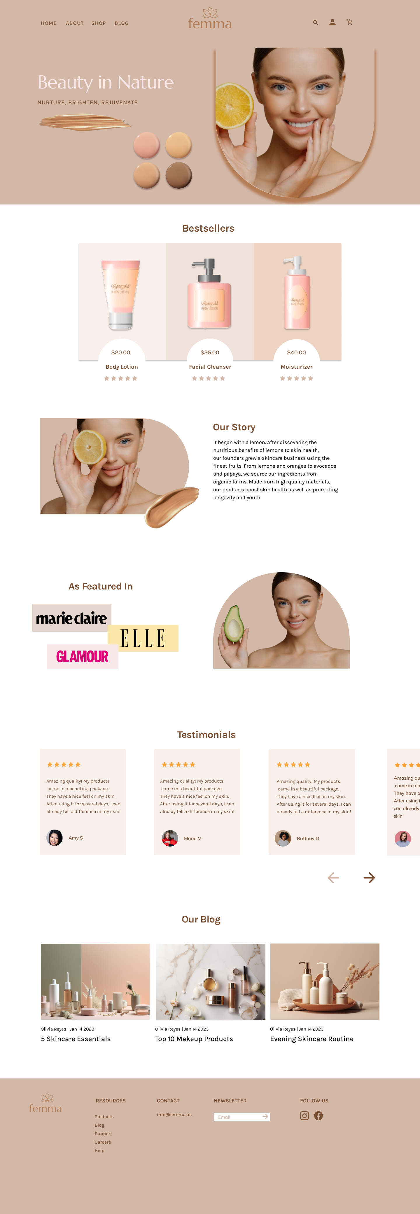 Femma Beauty-UI design by Shirley Xu on Dribbble