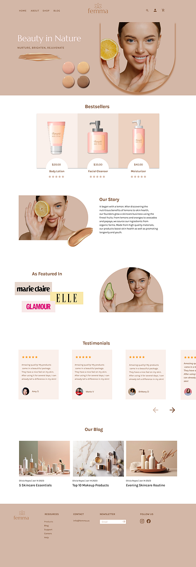 Femma Beauty-UI design beauty branding design graphic design illustration typography ui ui design