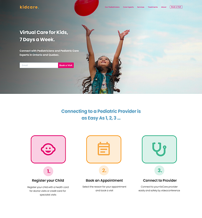 kidcare branding design healthcare kids ui ux vector