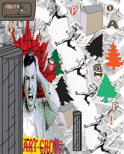 Paper Mache Collage -Dadaism digital collage graphic design illustrator vector art
