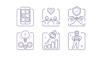 Animated Values for Purple animated icon company values icon icon animation icons purple values animations values icons