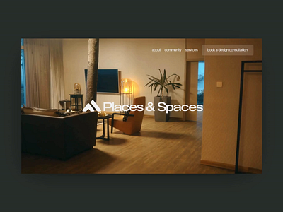 Places & Spaces design home page interior design landing page ui ux website design