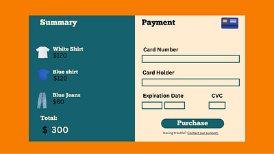 DailyUI #002/Credit Card Form credit card form dailyui order order summary payment payment form purchase purchase summary