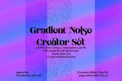 Gradient Noise Creator Set with PSD background creator gradient backgrounds gradients noise gradients