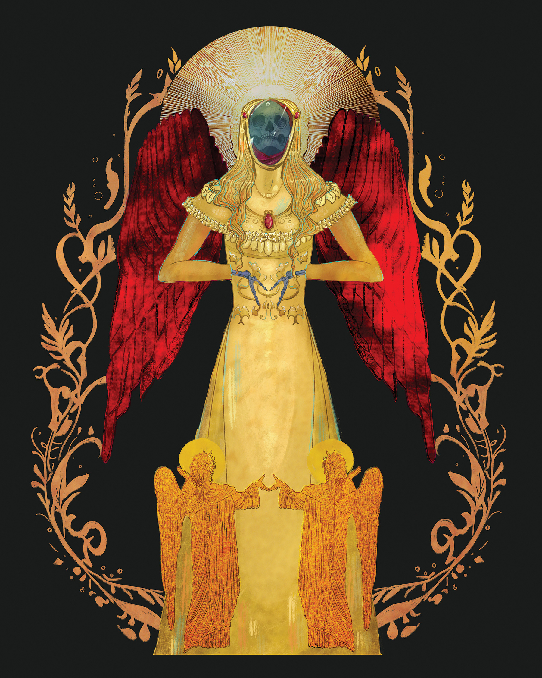 Skull of Mary Magdalene art design esoteric illustration