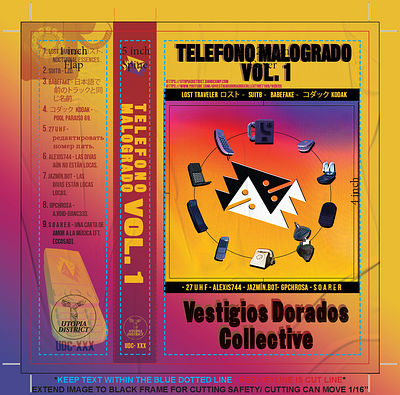 Cover art for Vestigios Dorados Collective cassette tape design graphic design illustration music