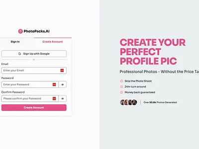 Create Account ai animation create account graphic design login photo photopacks sign up stripe typewriter ui web