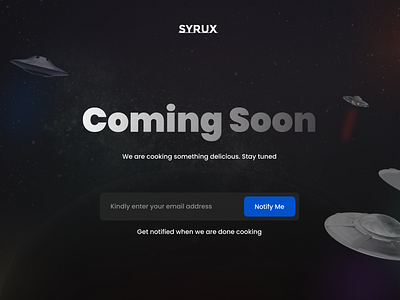 Coming Soon Landing Page branding coming soon galaxy landing page launch productdesign soon space start ui uidesign uiux