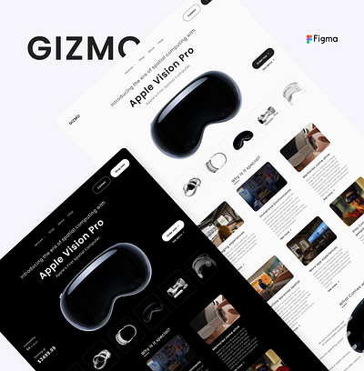 GIZMO landing page ecommerce figma landing page typography ui uiux ux