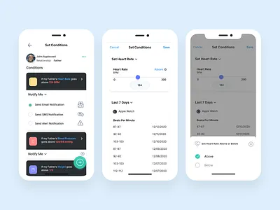Set Conditions data design health health app ios iphone ui ux