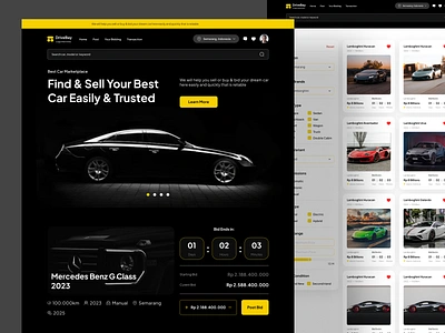 Drivebay - Online Car Auction Website auction bidding branding buying car dark dashboard design landing page market online shop saas selling ui ui design uiux web design website