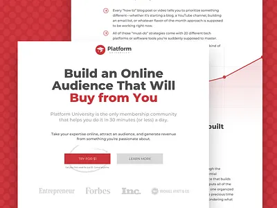 Platform University Sales Page design ui ux website wordpress
