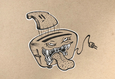 Evil Toaster animation branding cartoon design food graffiti graphic design illustration ink linework logo logo design pen sketchbook