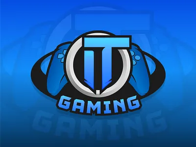 I.T Gaming Logo blue controller gaming illustration it logo