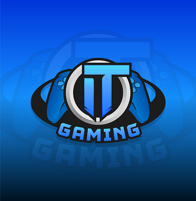 I.T Gaming Logo blue controller gaming illustration it logo