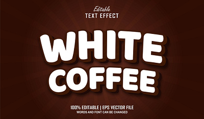 Text Effect White Coffee branding latte