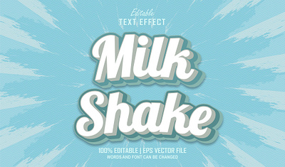 Text Effect Milk Shake 3d text effect juice