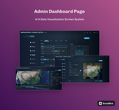 Admin Dashboard Page of A Data Visualization Screen System admin dashboard admin panel backstage data visualization dataviz fui hud ui
