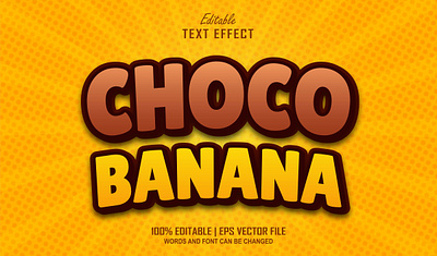 Text Effect Choco Banana mockup snack