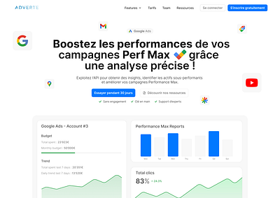 Google Ads SaaS Landing page agency branding design figma google ads landing landing page saas ui ui design webdesign website