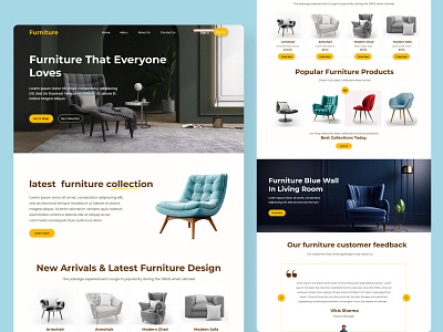 e-commerce furniture websites landing page mobile app design ui webpage design