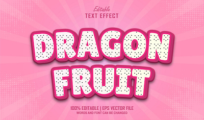 Text Effect Dragon Fruit vitamin