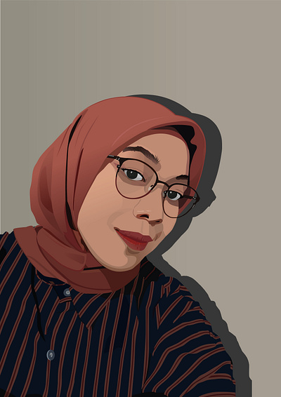 Vector of Hijab Girl Wearing Glasses beautiful design girl glasses hijab illustration vector