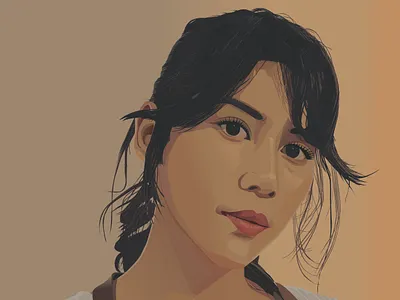 Vector Beautiful Girl With a Tied Hair beautiful design girl illustration long hair vector