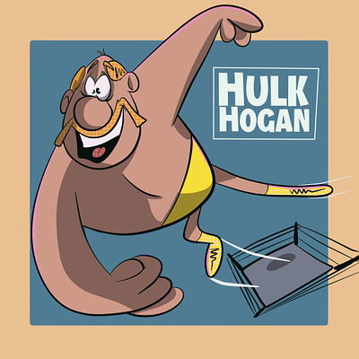 Wrestler art cartoon character design comic design hulk hogan illustration wrestler