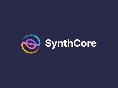 SynthCore app icon brand identity brand symbol branding c logo circle creative infinity logo design logomaker modern s logo tech