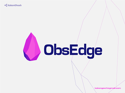Obsidian edge logo concept app blockchain brand design brand identity branding design edge fintech logo minimal modern logo obsidian tech web3