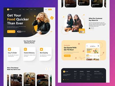 Food Delivery Landing Page - Web Design app branding delivery food ui web design