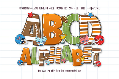 American Football Font - Doodle alphabet - Football season SVG branding commercial use fall football letters footbal football font png football sports doodle letters graphic design instant download motion graphics varsity letters