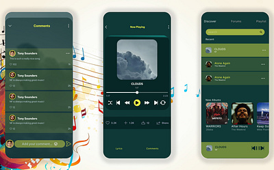 Music App User Interface Design graphic design music musicapp ui ui design user interface ux