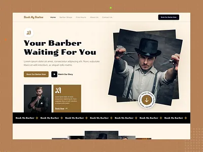 Barber Shop Landing Page barber barber website beard beauty saloon farzan grooming hair cut hair grooming haircare hairstyle men haircut onlineshop salon saloon ui ui design uiux web design website