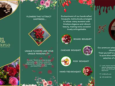 Brochure for bouquet shop 3d branding designing figma graphic design logo ui