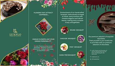 Brochure for bouquet shop 3d branding designing figma graphic design logo ui