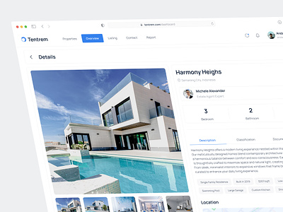 Tentrem - Detail Product architecture buildings clean clean ui dashboard design details dribbble home house minimalist modern property real estate real estate dashboard residence room ui uiux ux