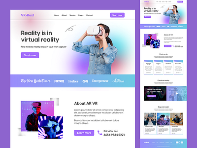 VIRTUAL REALITY IN RELITY figma landing page design ui uiux website design