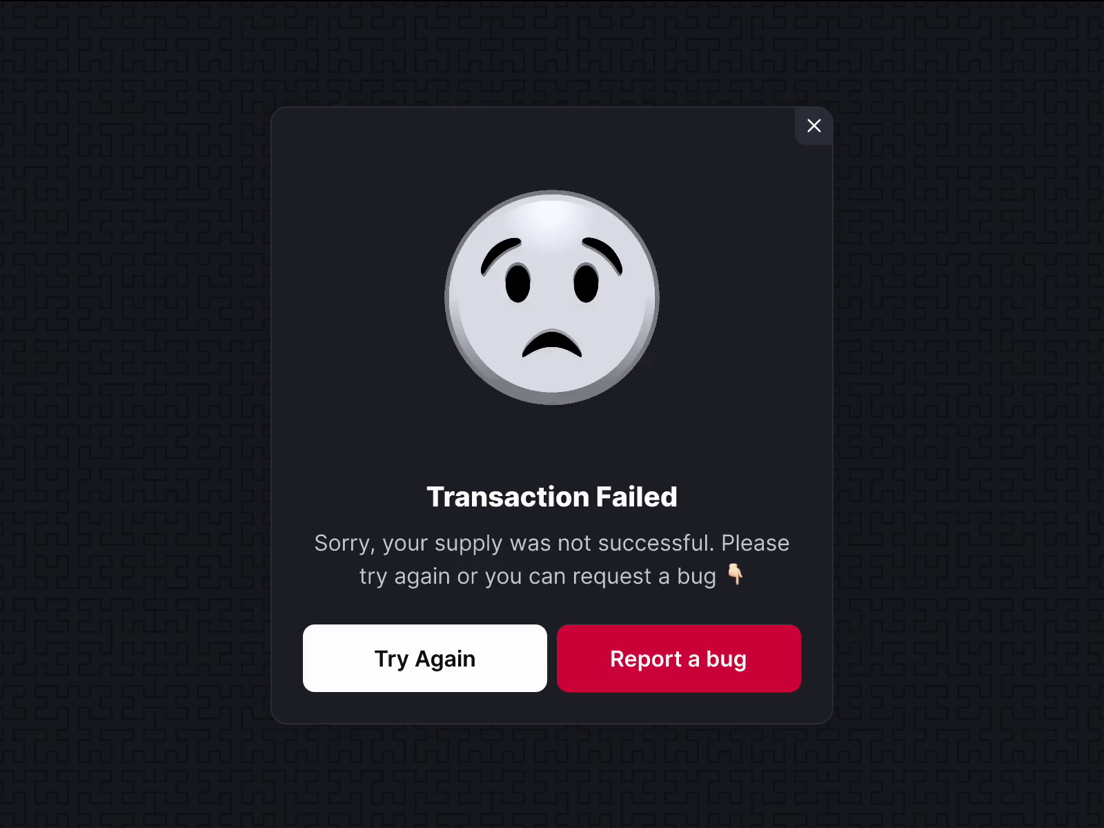 Transaction Failed Modal by Sahil Ranpuri on Dribbble