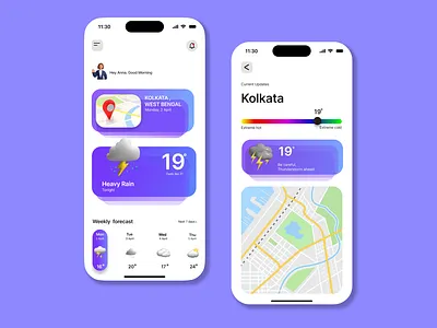 Weather app app design illustration typography ui ux vector