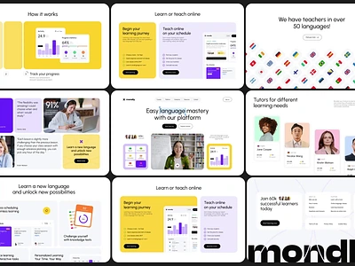 Mondly - Website design for a language learning platform animation corporate website digital marketing home page landing page platfrom product promo website saas scroll ui ux web design website