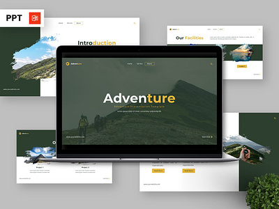 Adventure - Adventure Powerpoint Templates green infographic portfolio powerpoint presentation wild
