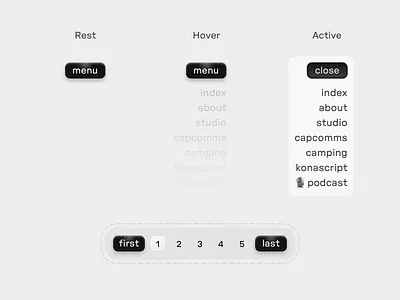 Buttons and menus branding buttons design graphic design menu monochromatic redesign