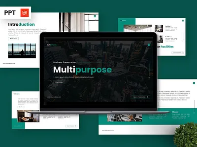 Multipurpose - Business Powerpoint Templates company deck green identity infographic pitch portfolio powerpoint presentation profile