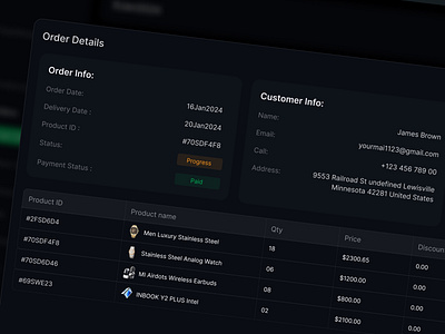 Inventory Management Order Details Popup 3d animation b2b website branding dashboard figma motion graphics ui uiux ux uxdesign