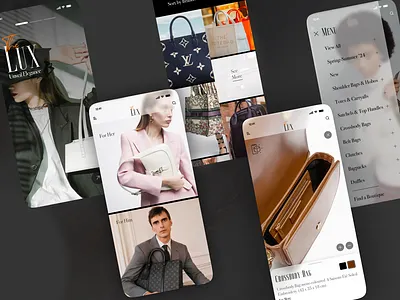 Luxury Handbag Concept branding design gucci handbag handbags interface logo lux luxe luxury lv minimal premium ui ux vector