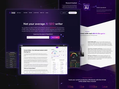 Content at Scale AI SEO Writer Website ai brand identity branding illusrtation product design ui web design